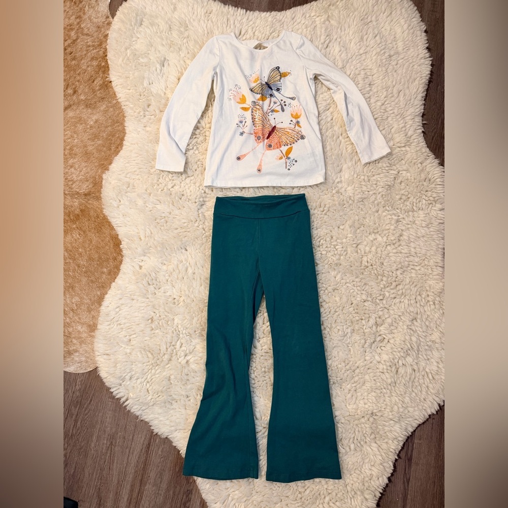Cat & Jack Teal leggings and Long Sleeve Top